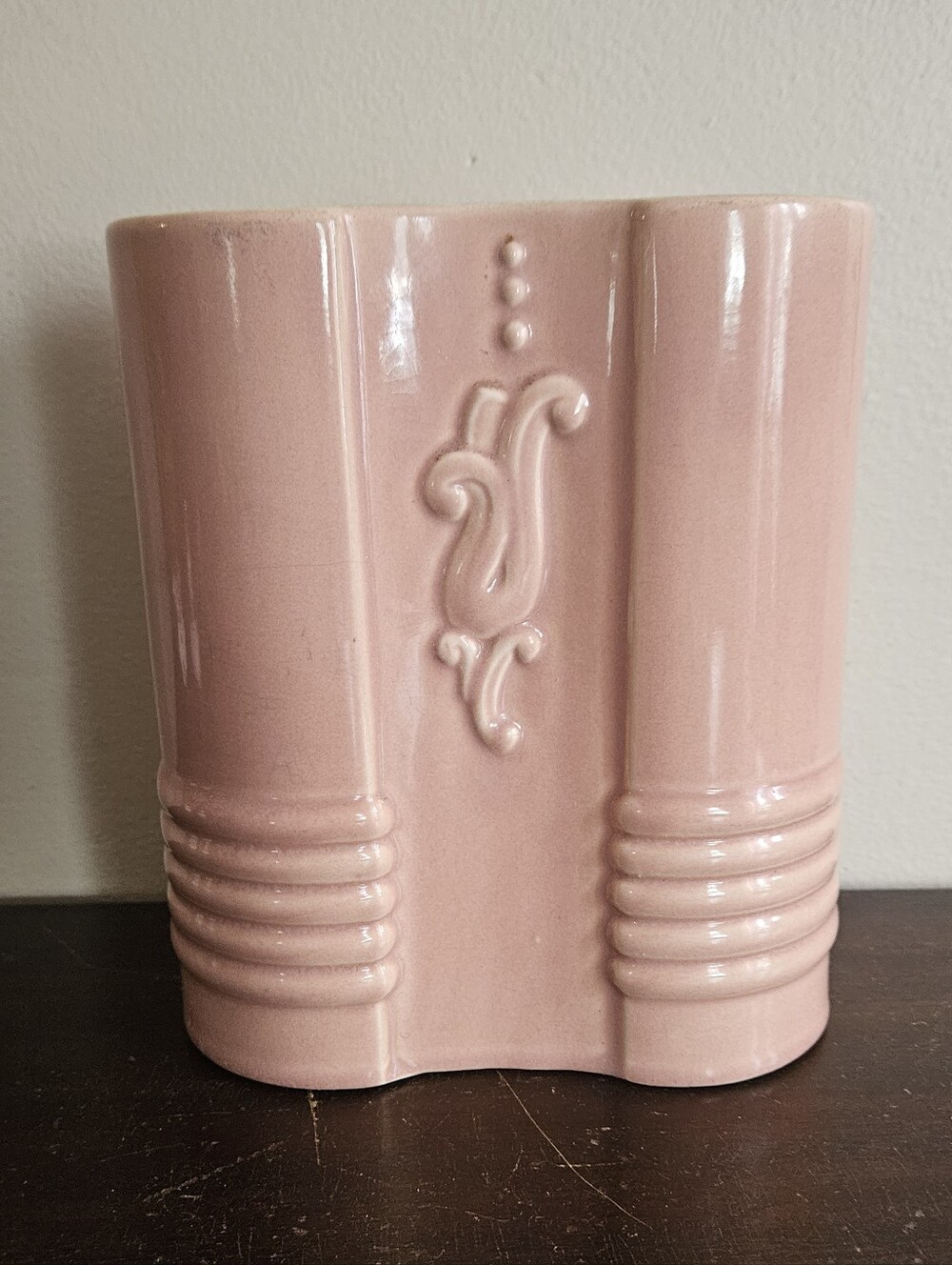 Rare Vintage 1939 Red Wing Pottery 765 Belle Kogan Art Deco Pink Vase Nice HTF